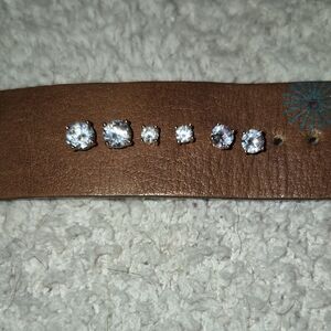 Rose Gold And Faux Diamond Studs Nickel Free